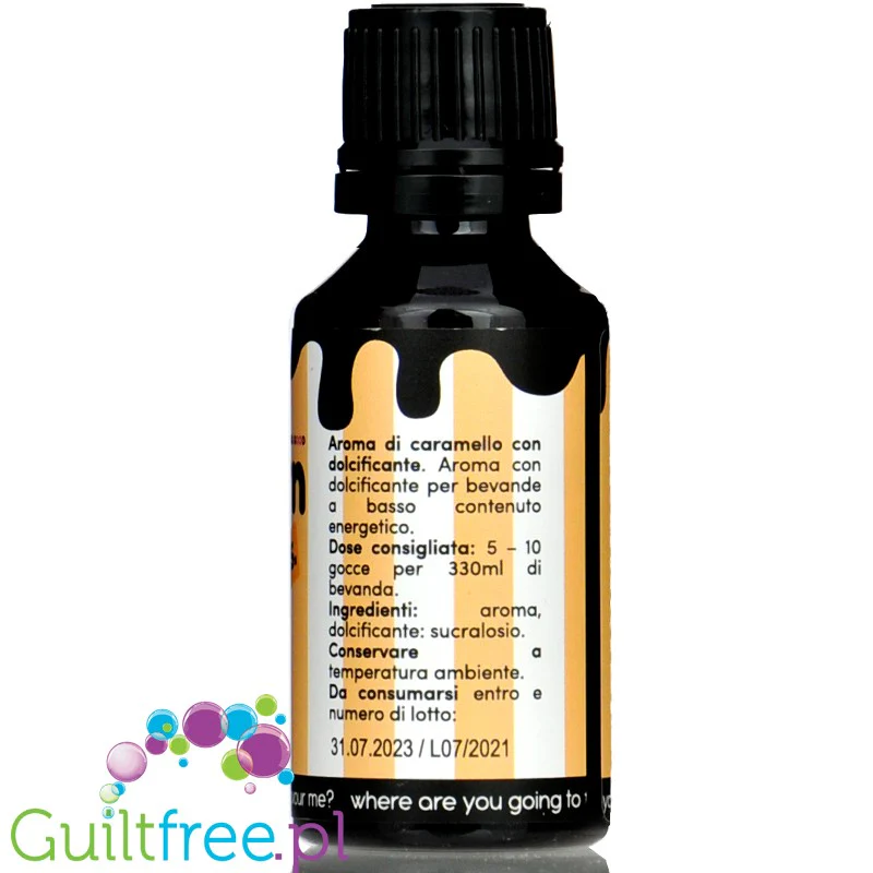 FitPrn Drip Zero Flavdrops Caramello - słodzone krople smakowe, Karmel - Image 3