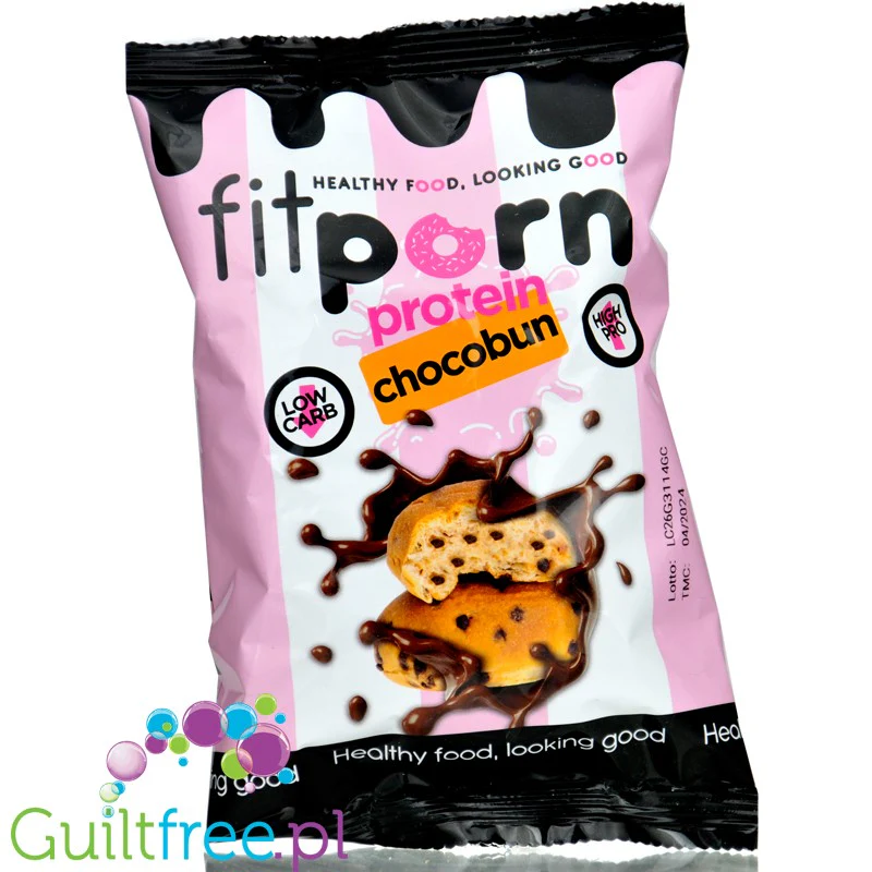 FitPrn Protein Chocobun - proteinowa bułka z kawałkami czekolady, 11g białka & 9g błonnika