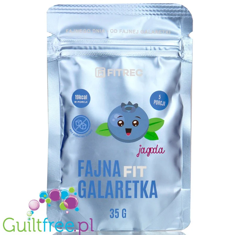 FitRec Fajna Galaretka Jagoda, galaretka bez cukru 19kcal w porcji