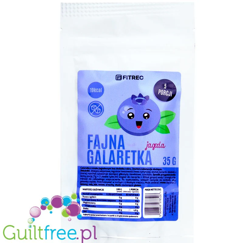 FitRec Fajna Galaretka Jagoda, galaretka bez cukru 19kcal w porcji - Image 2