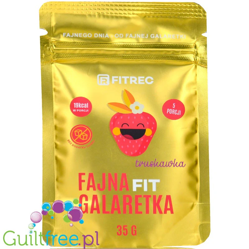 FitRec Fajna Galaretka Truskawka, galaretka bez cukru 19kcal w porcji