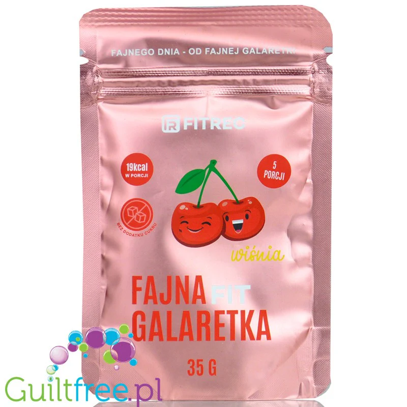 FitRec Fajna Galaretka Wiśnia, galaretka bez cukru 19kcal w porcji