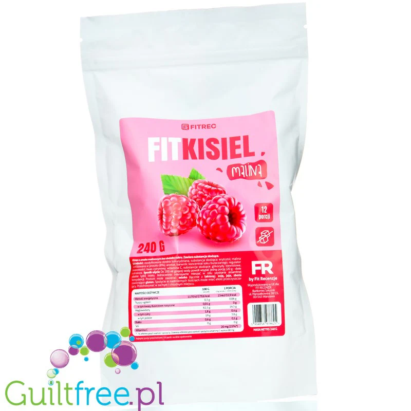 FitRec Kisiel Malina 240g - niskokaloryczny kisiel w proszku bez cukru - Image 2