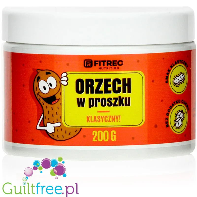 FITREC Orzech w Proszku Klasyczny - niskokaloryczne masło orzechowe w proszku 50% białka