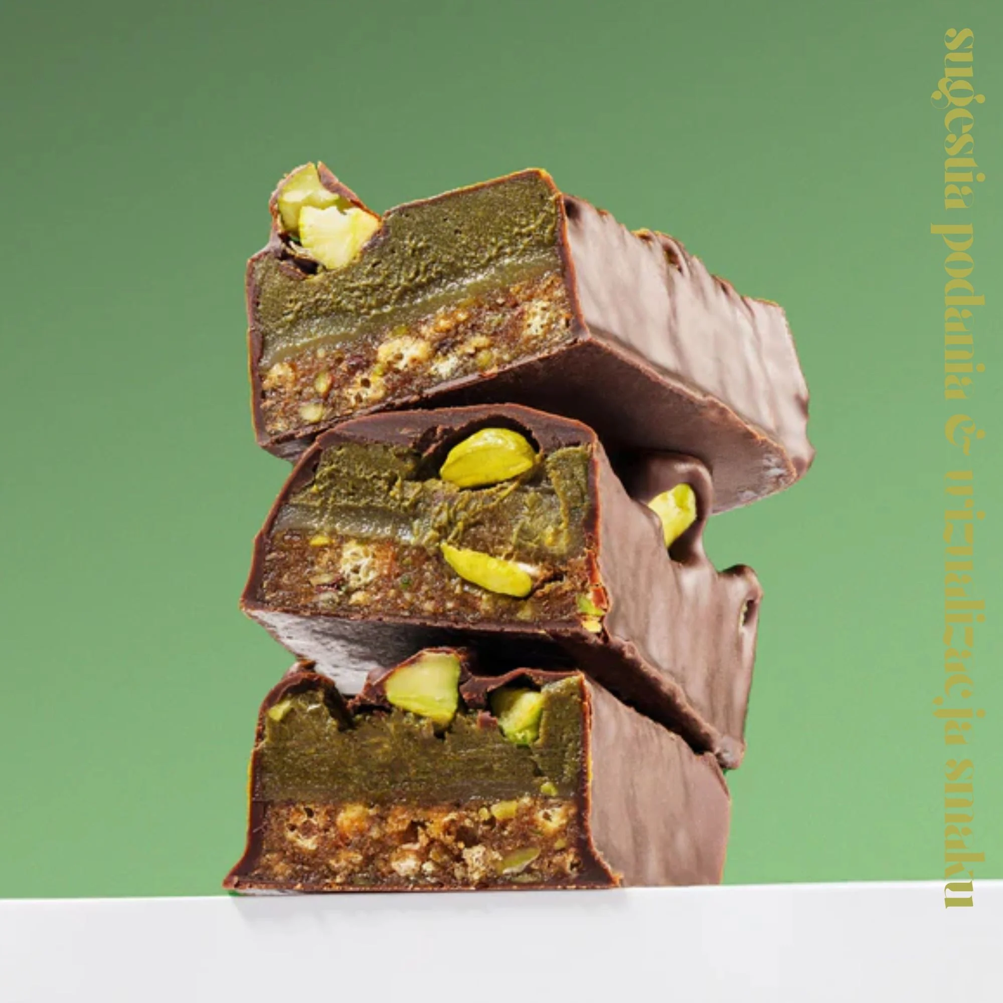 FIZI Guilty Pleasure Queen Pistachio - wegański bezglutenowy baton z daktylami, pistacją i nadzieniem karmelowym - Image 6