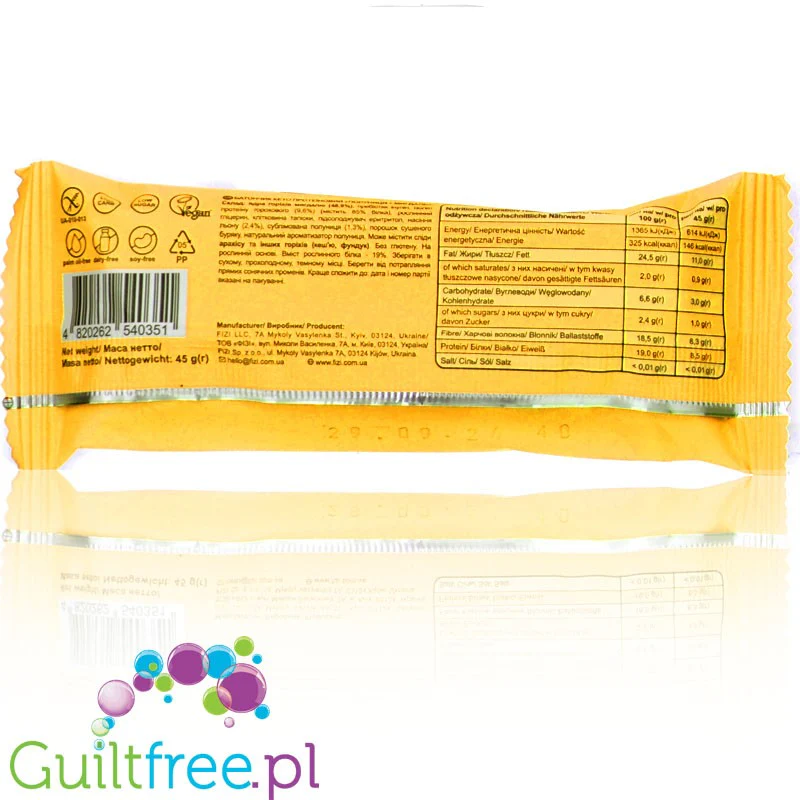 FIZI Keto Banana & Peanut - wegański bezglutenowy baton proteinowy z orzechami i bananem - Image 2