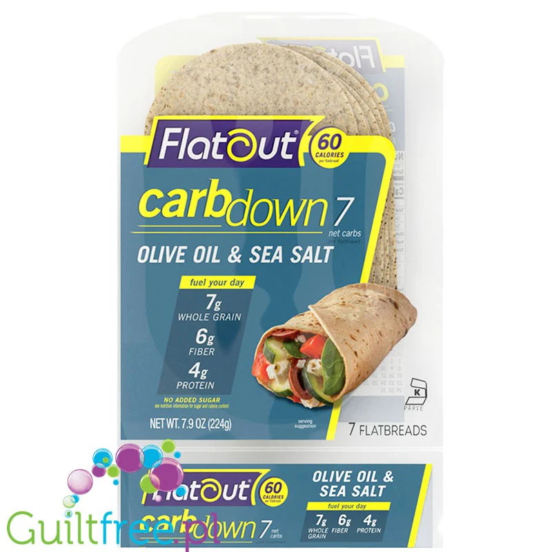 Flatout CarbDown Olive Oil & Sea Salt wrapsy 45kcal & 5g węglowodanów - Image 2