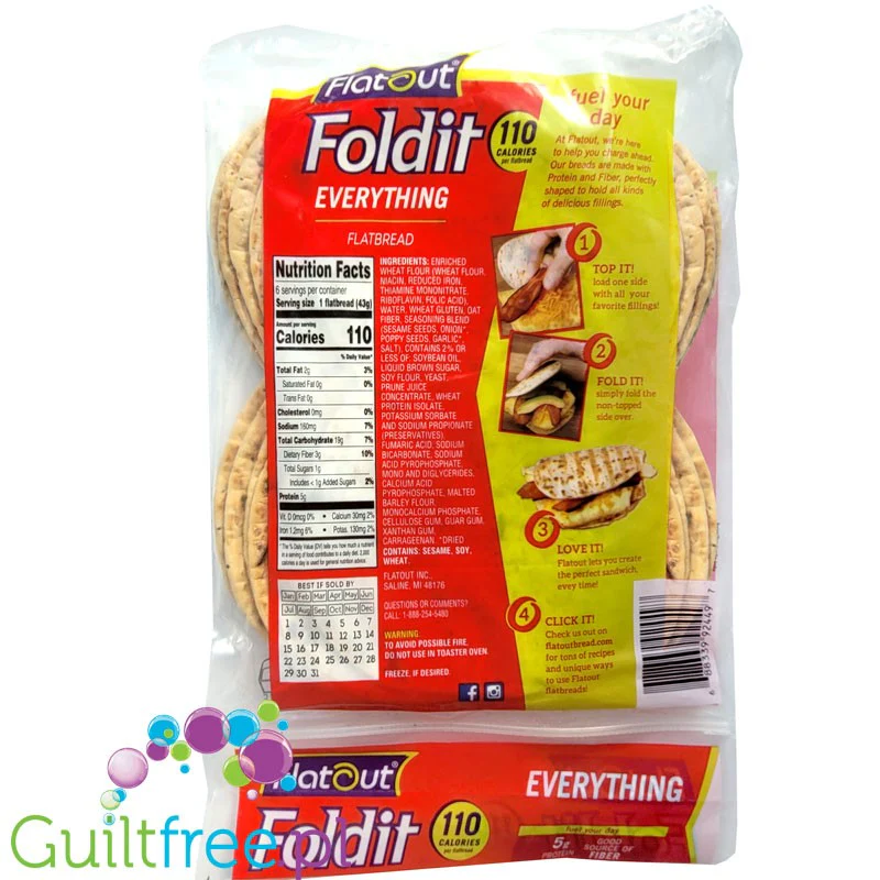 Flatout Fold-It Everything Spice - wieloziarniste wrapsy niskowęglowodanowe 110kcal - Image 2