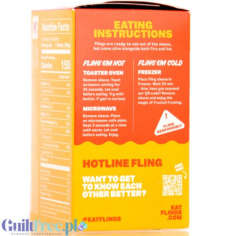 Flings Toaster Pasties Sticky Cinnamon - 4 proteinowe nadziewane ciacha bez cukru i glutenu, jak Pop Tarts - Image 5