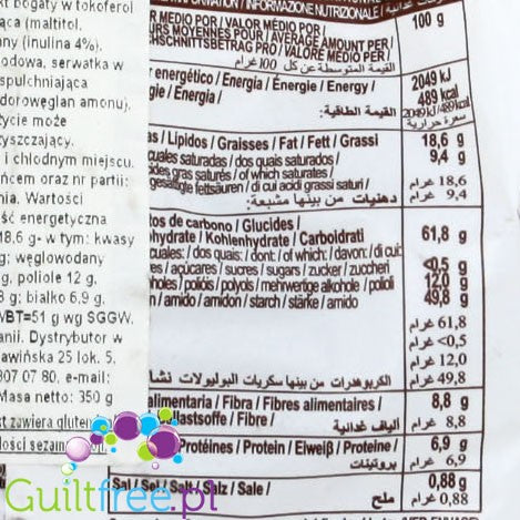 Florbu herbatniki zbożowe bez cukru z błonnikiem 350g - Image 3