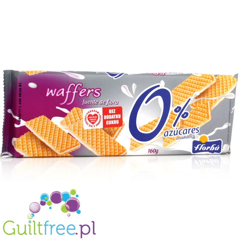Florbu wafelki bez cukru z kremem śmietankowym, z ksylitolem