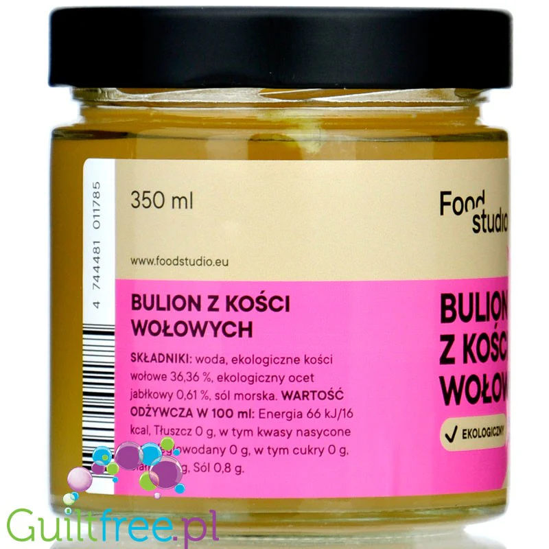 Food Studio Beef Broth - organiczny bulion, gotowy wywar z kości wołowych bez glutenu i laktozy 16kcal - Image 2
