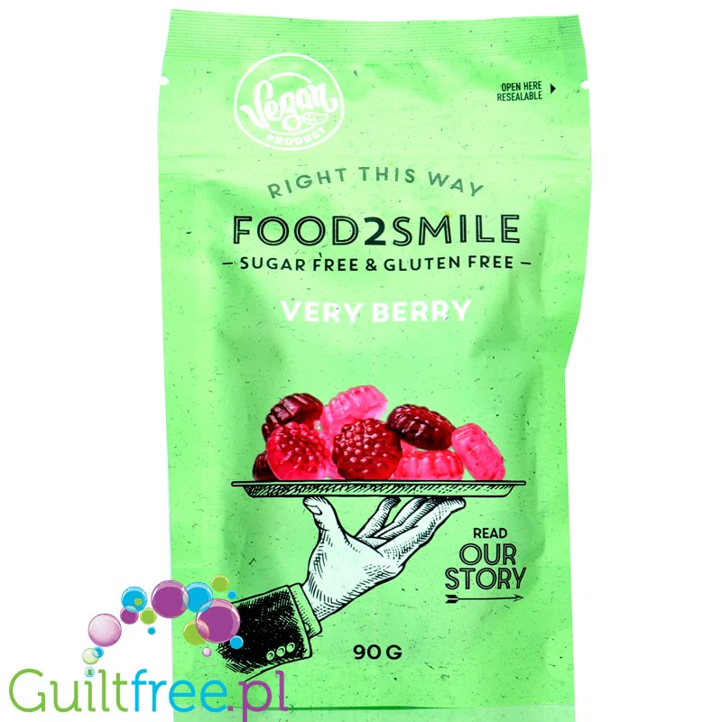 Food2Smile Very Berry - wegańskie żelki malinowe bez cukru ze stewią