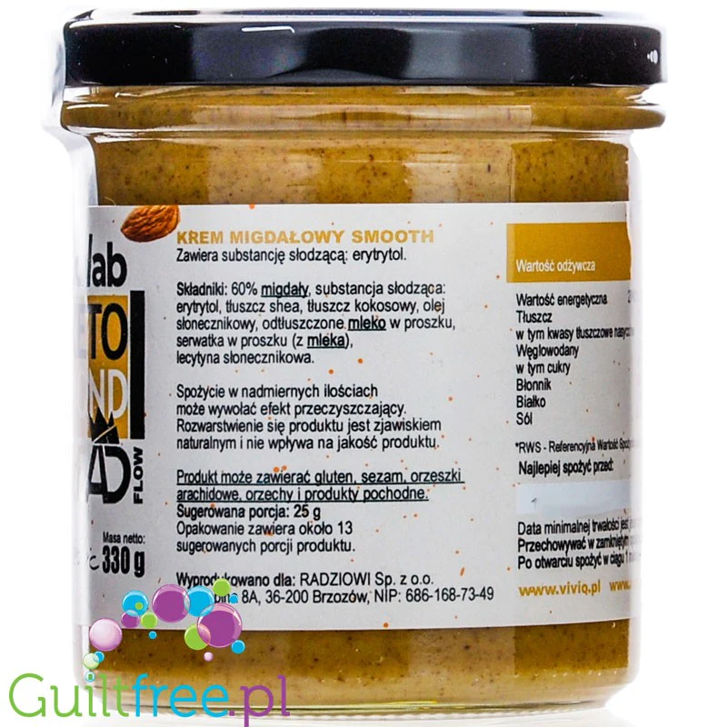 FoodLab by Anka Dziedzic KETO Almond SpreAD - krem migdałowy bez dodatku cukru z erytrolem - Image 3