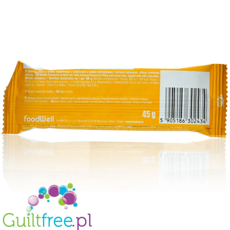 FoodWell Purella Superfoods Protein Bar Waniliowa Straciatella - baton białkowy waniliowy z ziarnem kakaowym oblany czekoladą - Image 2