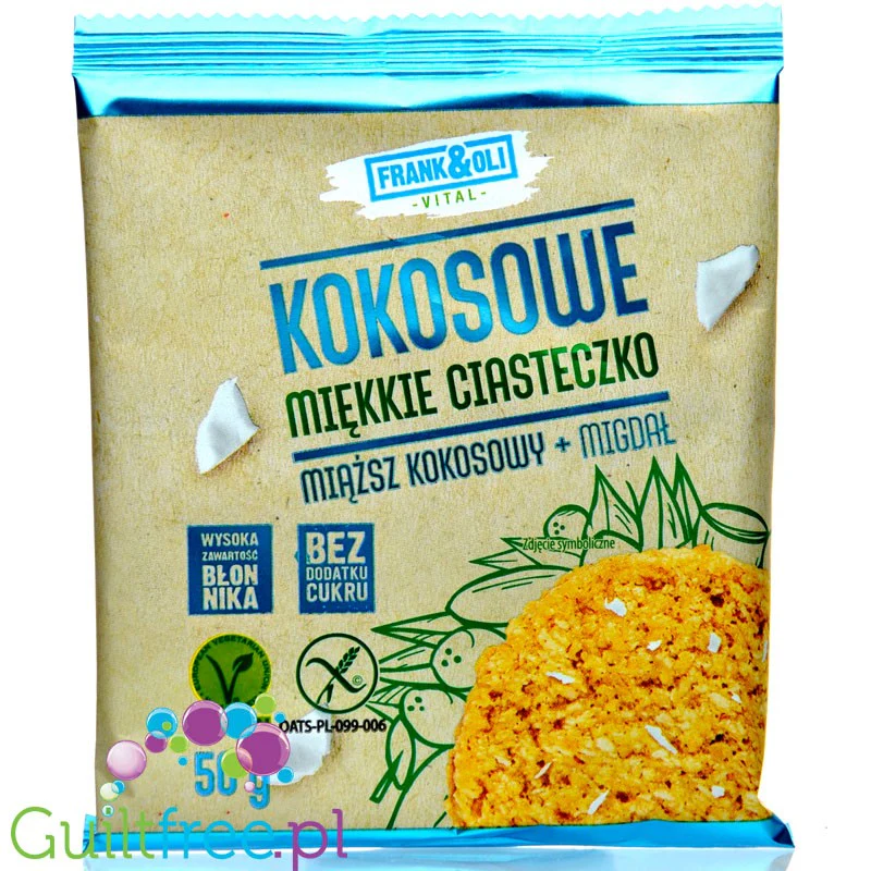 Frank & Oli Kokos & Migdał - miękkie wegańskie ciasteczko kokosowo-migdałowe bez cukru i słodzików - Image 2