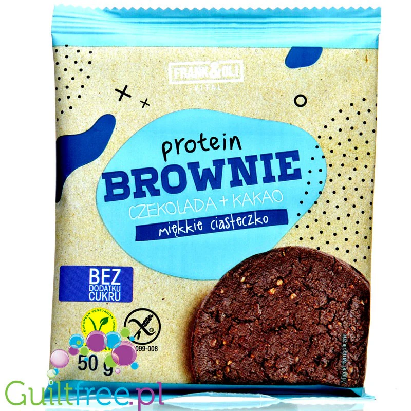 Frank & Oli Protein Soft Cookie Chocolate & Cocoa - miękkie bezglutenowe wegańskie ciastko proteinowe bez dodatku cukru - Image 3