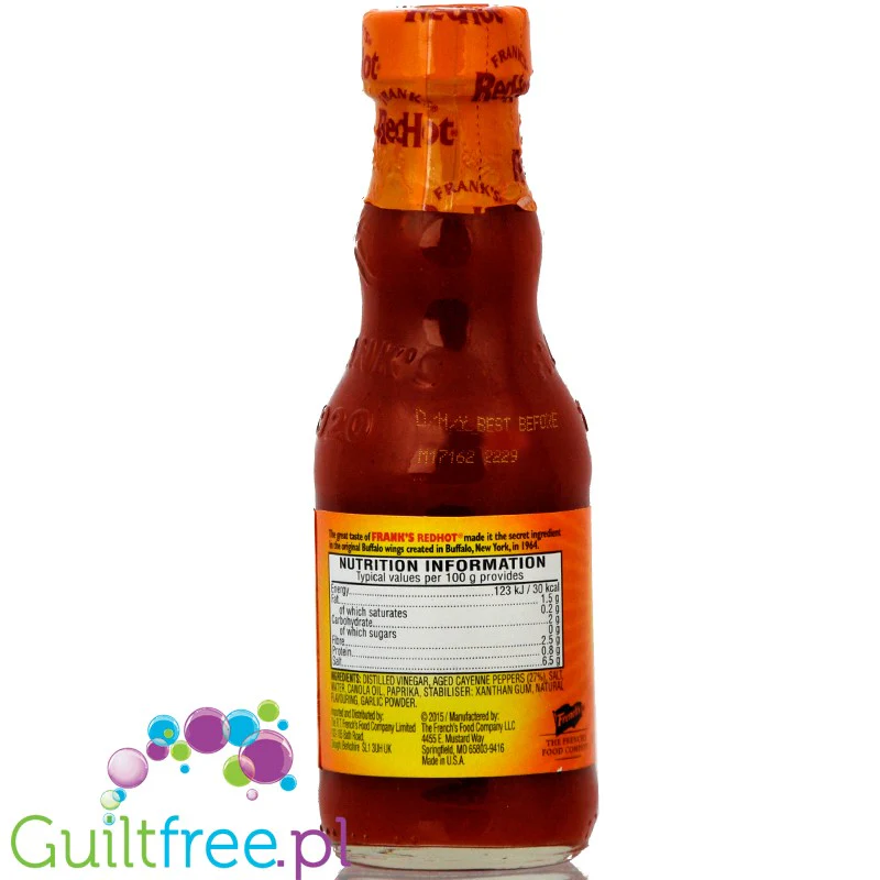 Frank's Red Hot Buffalo Wings pikantny sos bez cukru i MSG, 148ml - Image 2