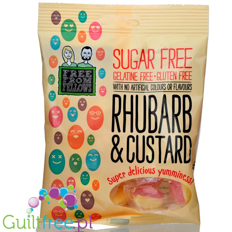 Free From Fellows Rhubarb & Custard - cukierki bez cukru - Image 3