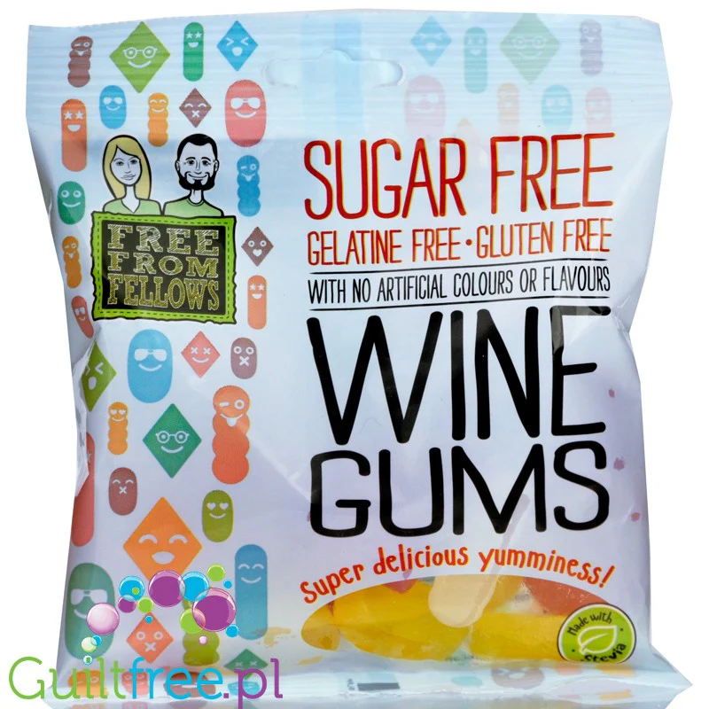 Free From Fellows Wine Gums - bezglutenowe żelki wegańskie bez cukru o smakach owocowych - Image 2