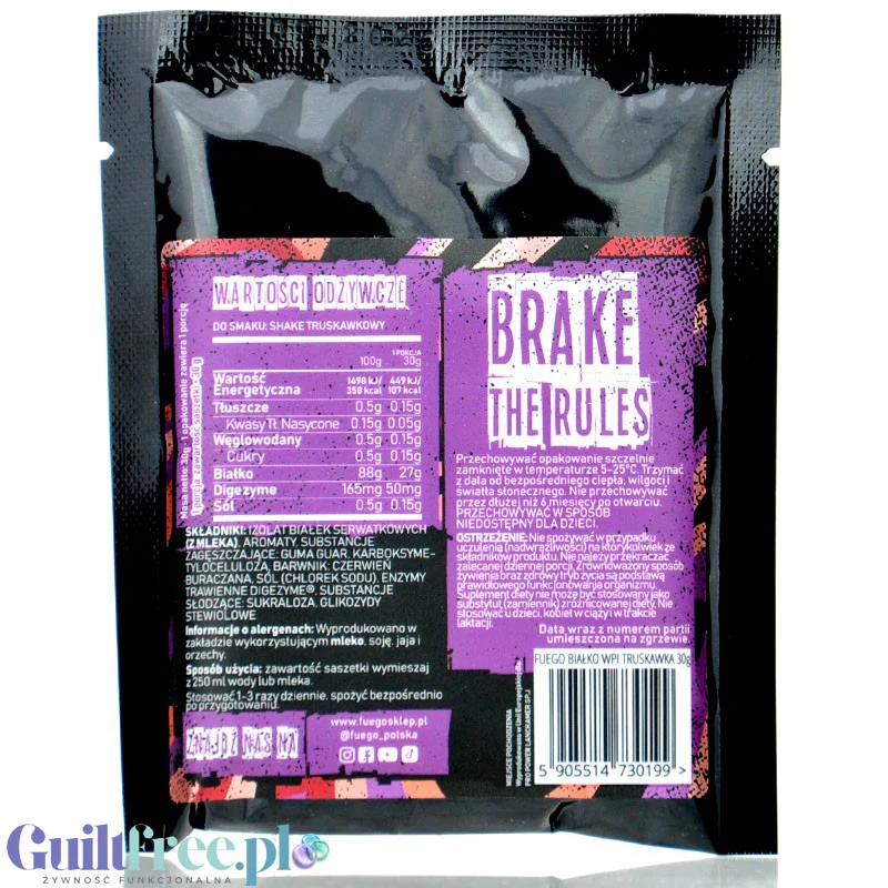 Fuego Iso Protein Frozen Banana 30g - izolat białek serwatkowych o smaku mrożonego banana - Image 2
