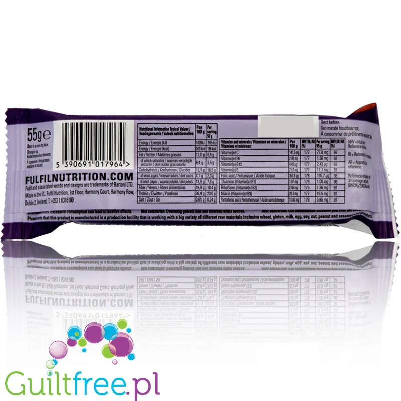 Fulfil Chocolate, Caramel & Cookie Dough baton proteinowy z witaminami - Image 2