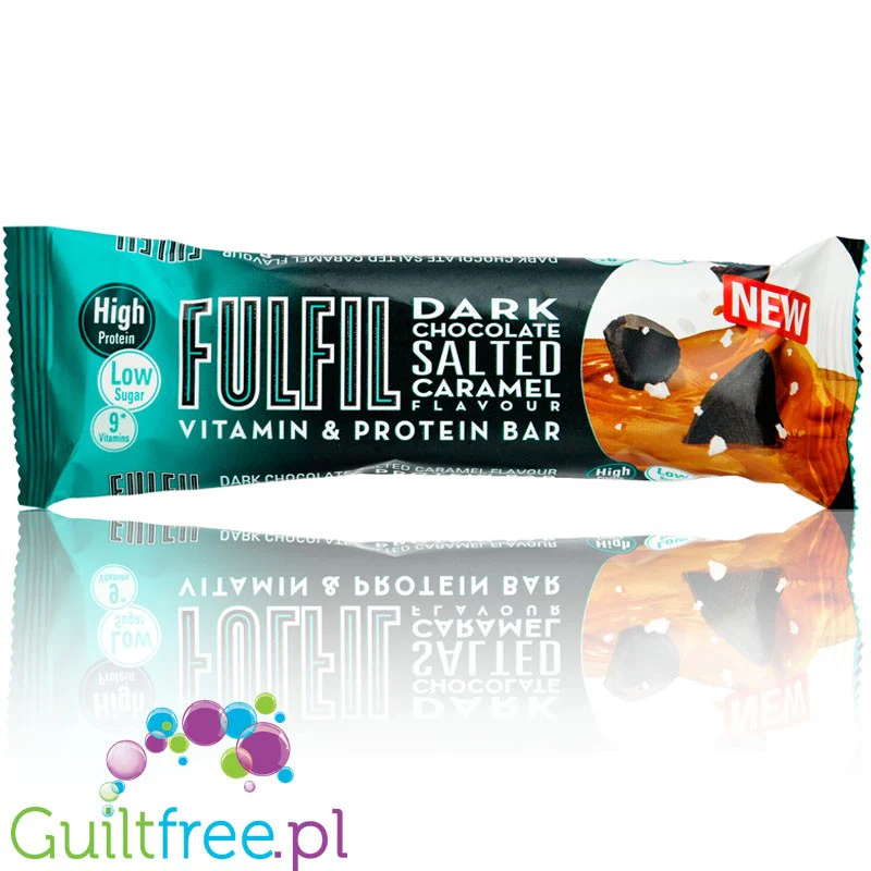 Fulfil Dark Chocolate Salted Caramel - baton proteinowy z witaminami (Solony Karmel & Ciemna Czekolada) - Image 2