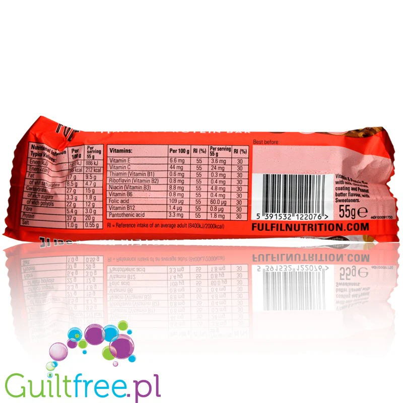 Fulfil Chocolate & Peanut Butter - baton białkowy z witaminami dla sportowców - Image 3