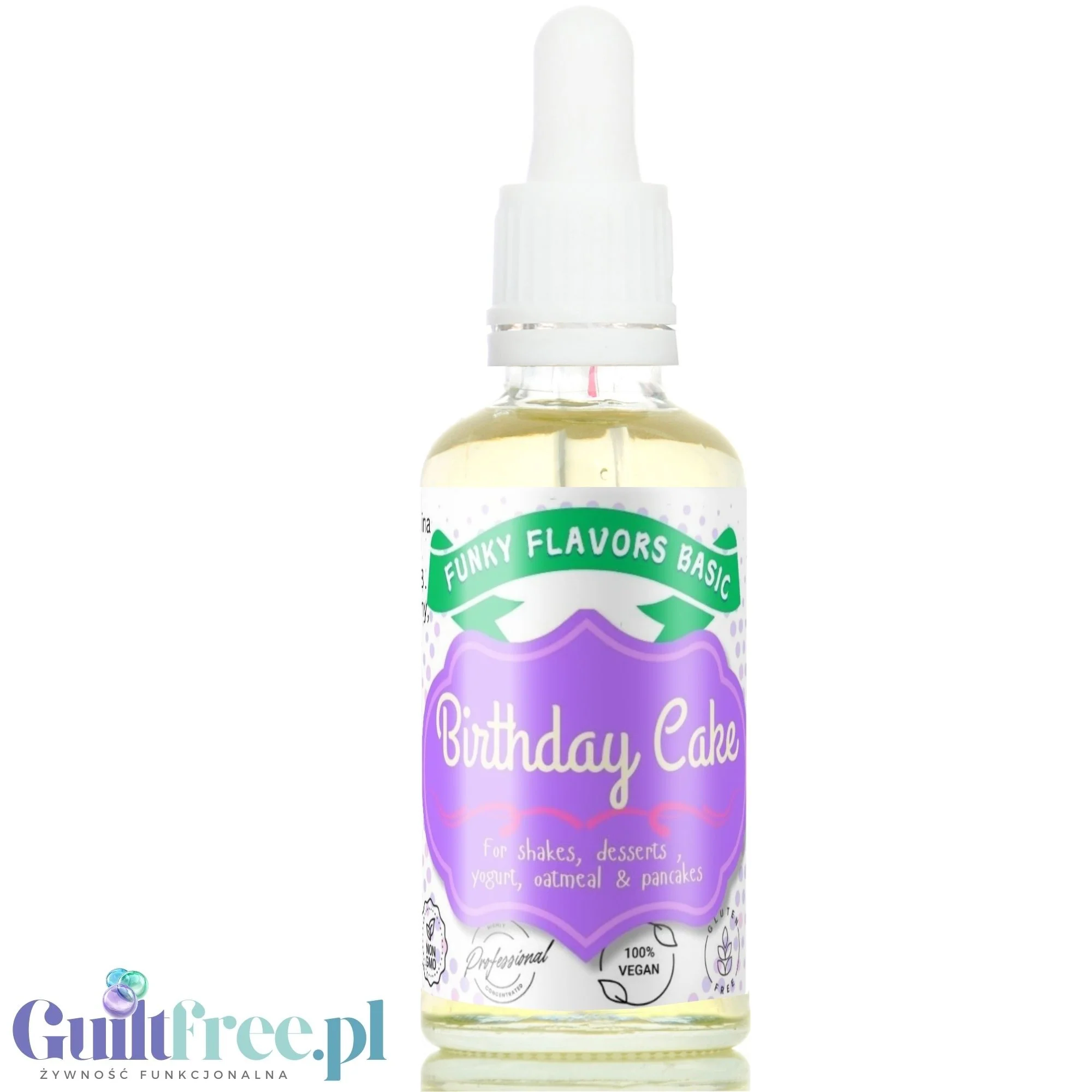 Funky Flavors Basic Birthday Cake - kropelki aromatyzujące do potraw, bez cukru, słodzików i kalorii
