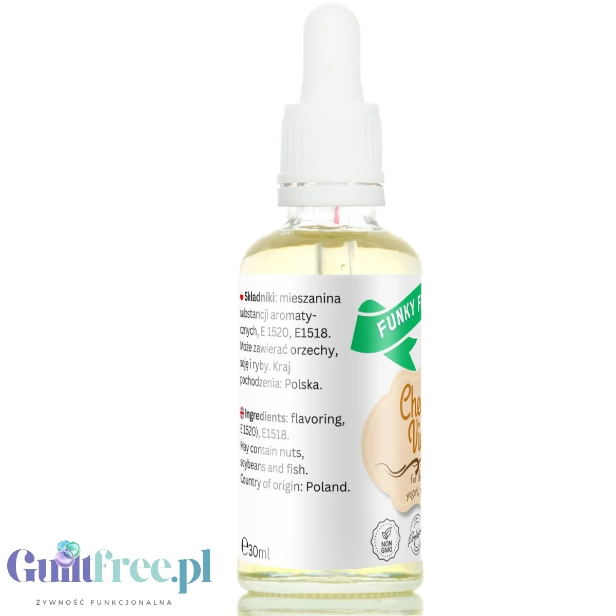 Funky Flavors Basic Cheesecake Vienesse 30ml - kropelki aromatyzujące bez cukru i słodzików, aromat sernika z pomarańczą - Image 2