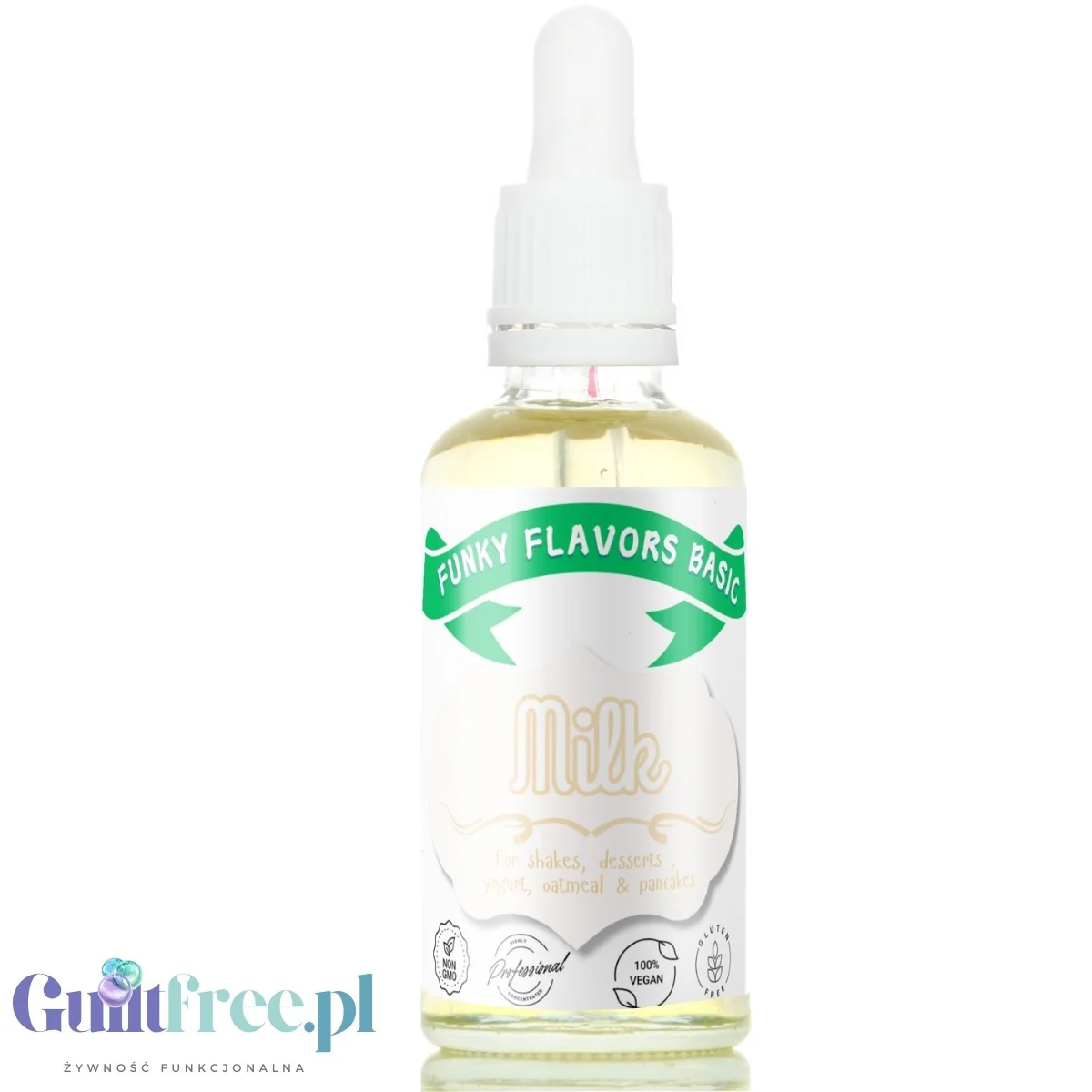 Funky Flavors Basic Milk 30ml - kropelki aromatyzujące bez cukru i słodzików, aromat mleka