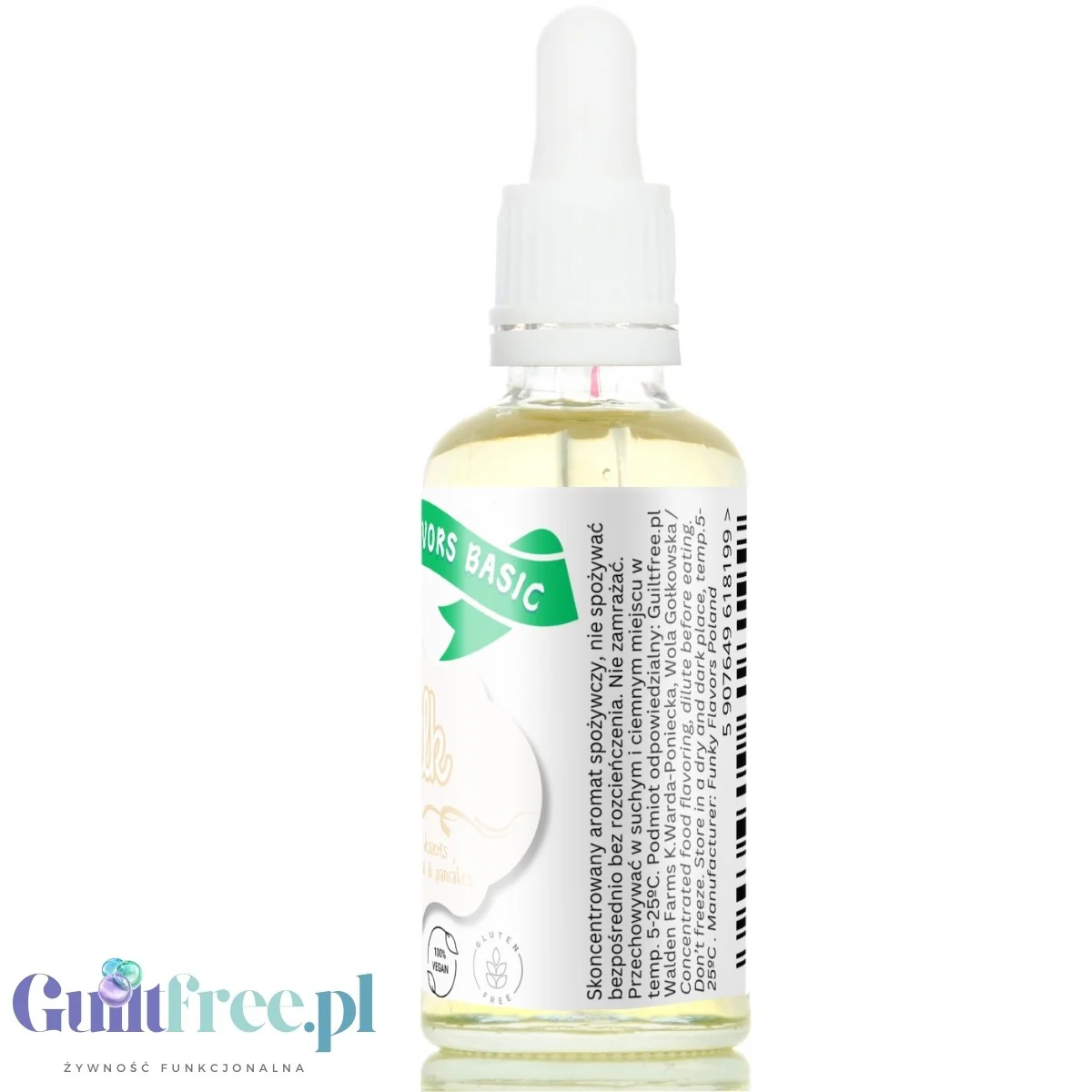 Funky Flavors Basic Milk 30ml - kropelki aromatyzujące bez cukru i słodzików, aromat mleka - Image 3