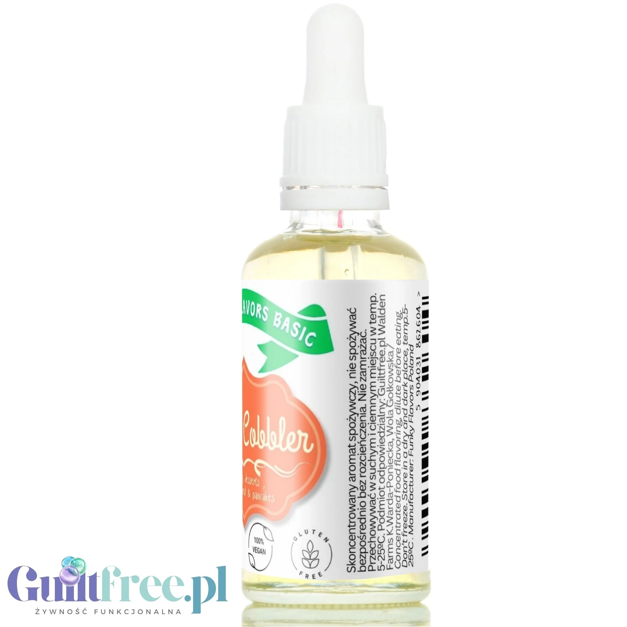 Funky Flavors Basic Peach Cobbler 30ml - Ciasto z Brzoskwiniami - kropelki aromatyzujące bez cukru i słodzików - Image 2