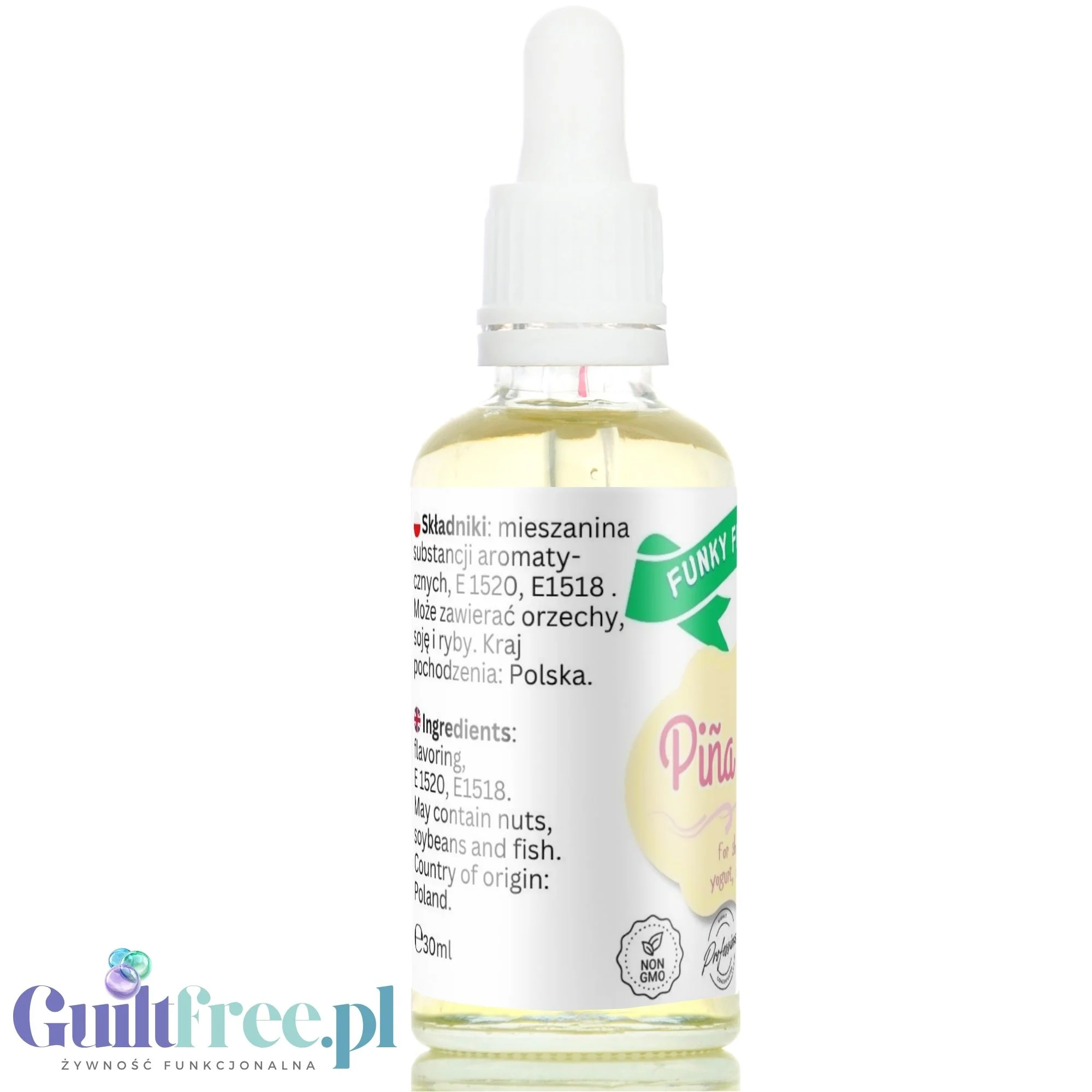 Funky Flavors Basic Piña Colada 30ml - aromatyczne kropelki bez cukru, słodzików i kalorii - Image 2
