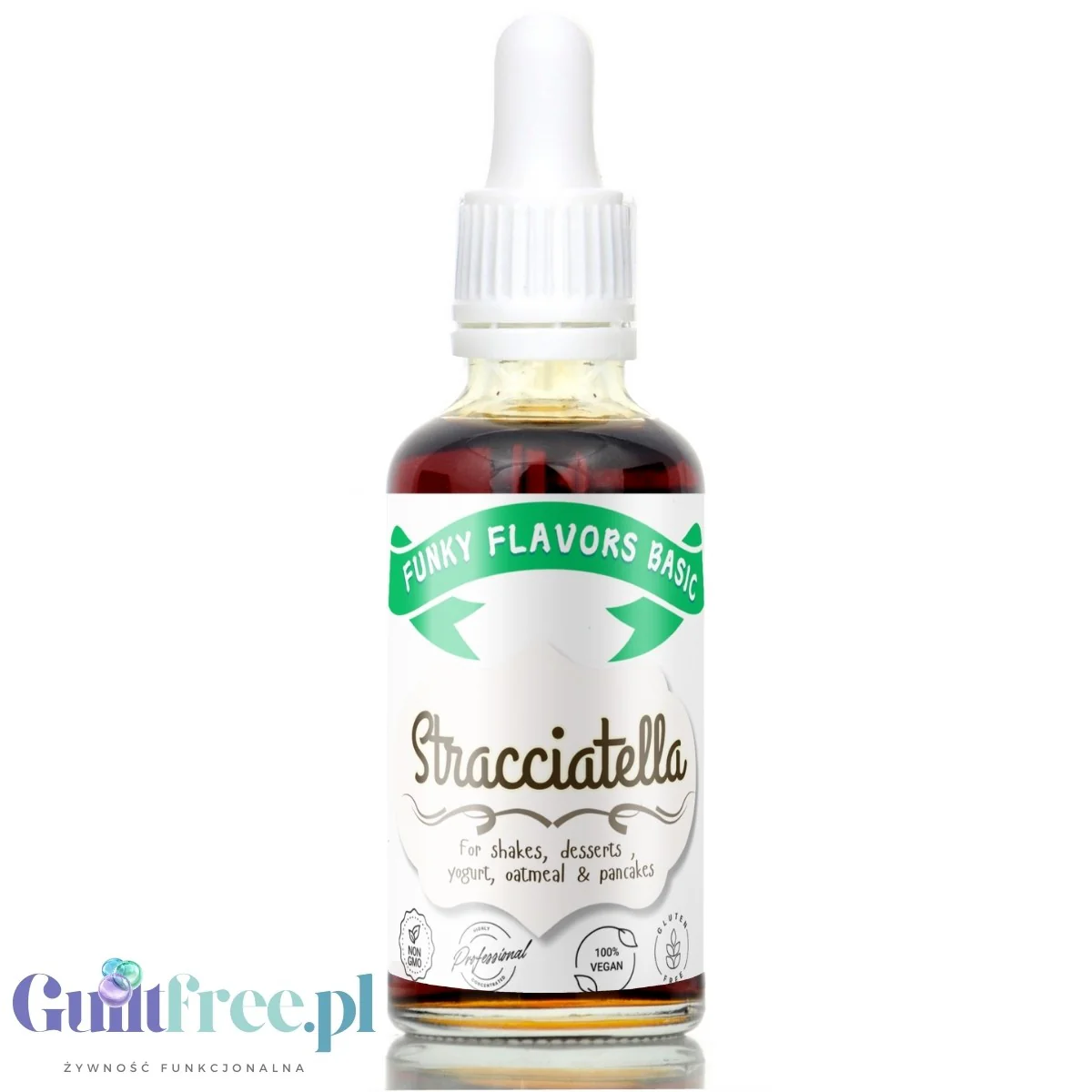 Funky Flavors Basic Stracciatella 30ml - kropelki aromatyzujące bez cukru i słodzików, aromat wanilii i ciemnej czekolady