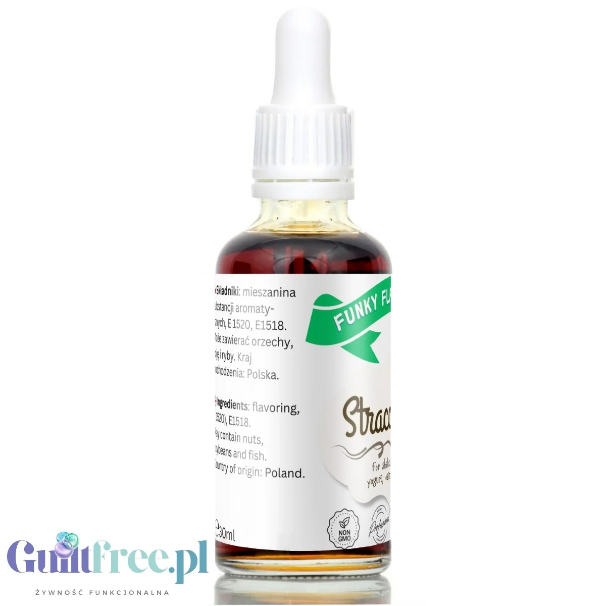 Funky Flavors Basic Stracciatella 30ml - kropelki aromatyzujące bez cukru i słodzików, aromat wanilii i ciemnej czekolady - Image 2