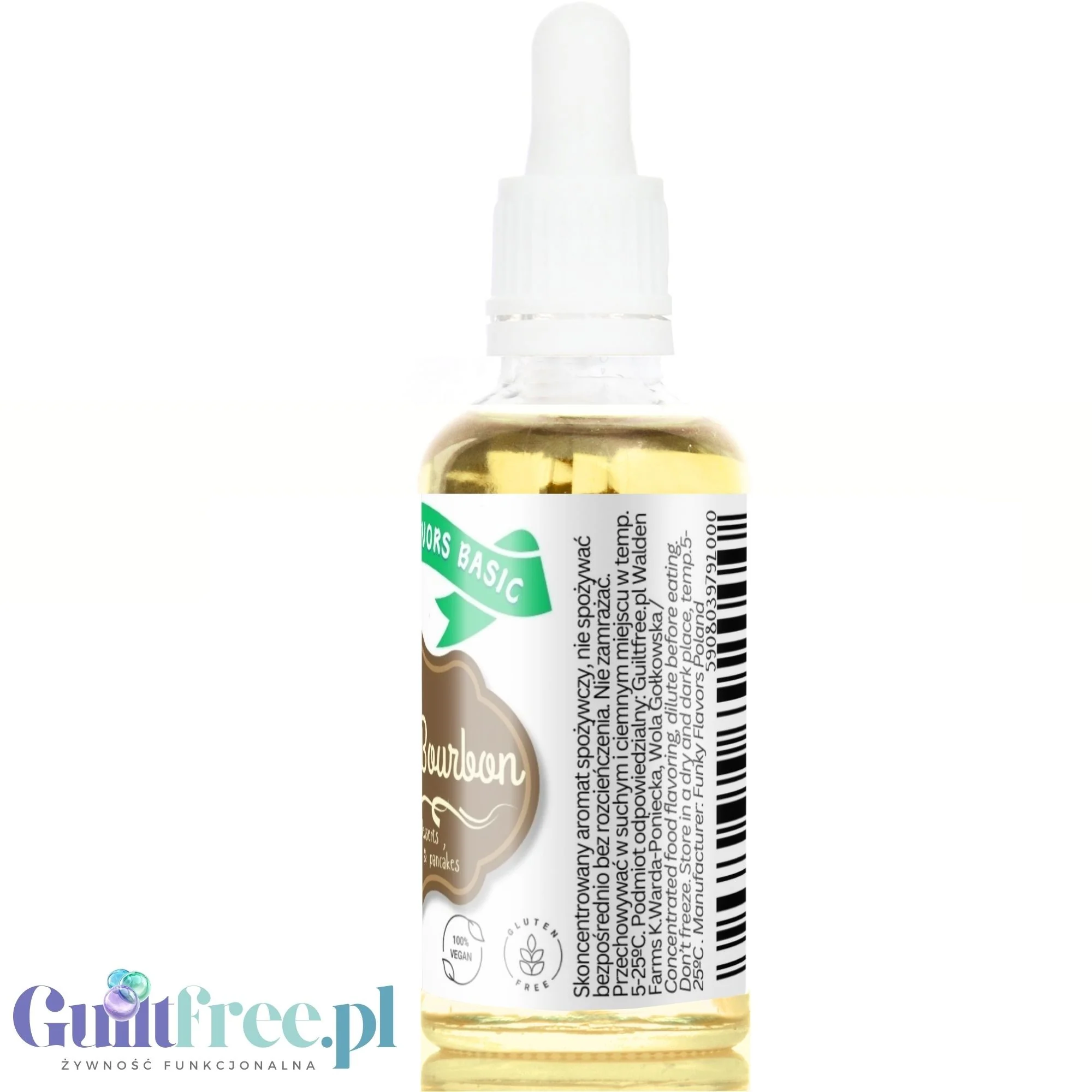 Funky Flavors Basic Vanilla Bourbon 30ml - waniliowe kropelki aromatyczne do napojów bez cukru, kalorii i słodzików - Image 3
