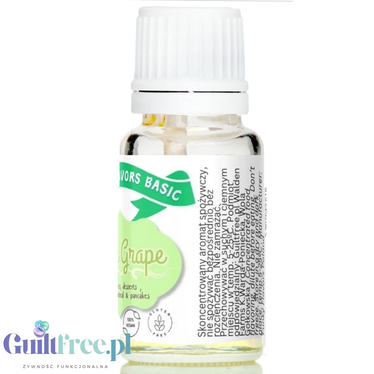 Funky Flavors Basic White Grape 10ml - Białe Winogrona - aromatyzujące kropelki bez cukru i słodzików - Image 4