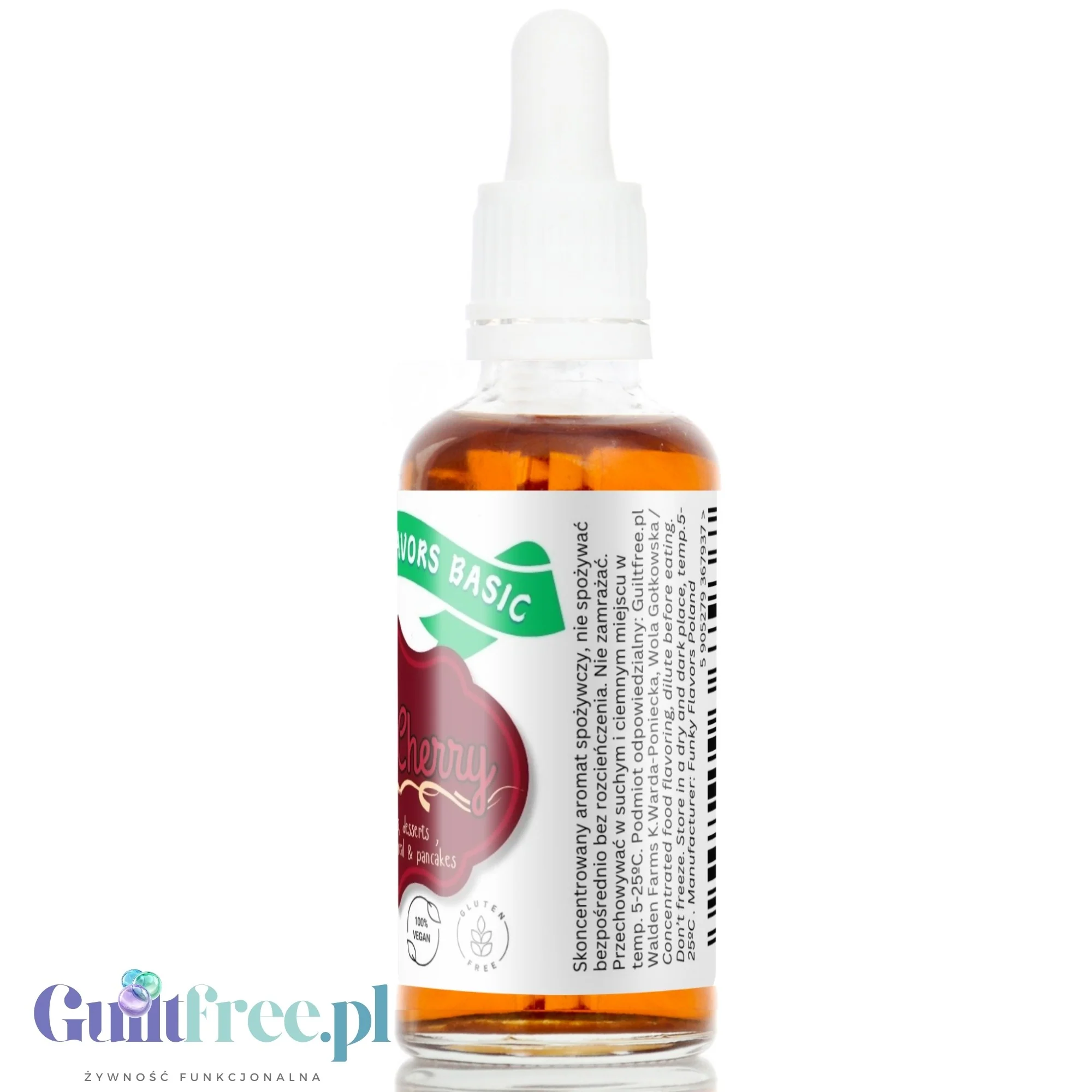 Funky Flavors Basic Black Cherry 30ml - wiśniowe kropelki aromatyzujące bez cukru, słodzików i kalorii - Image 4