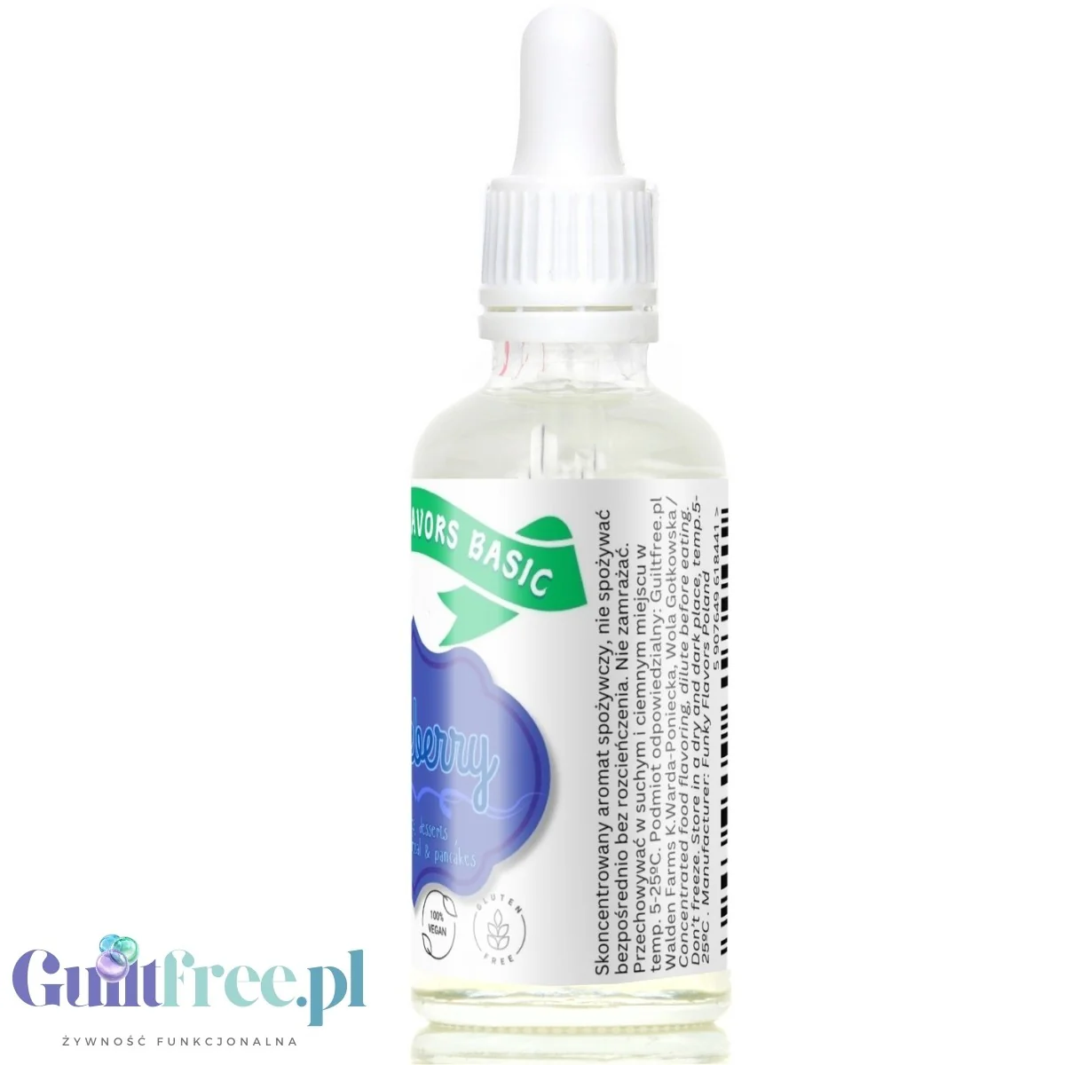 Funky Flavors Basic Blueberry 30ml - jagodowe kropelki aromatyczne bez cukru, słodzików i kcal - Image 4