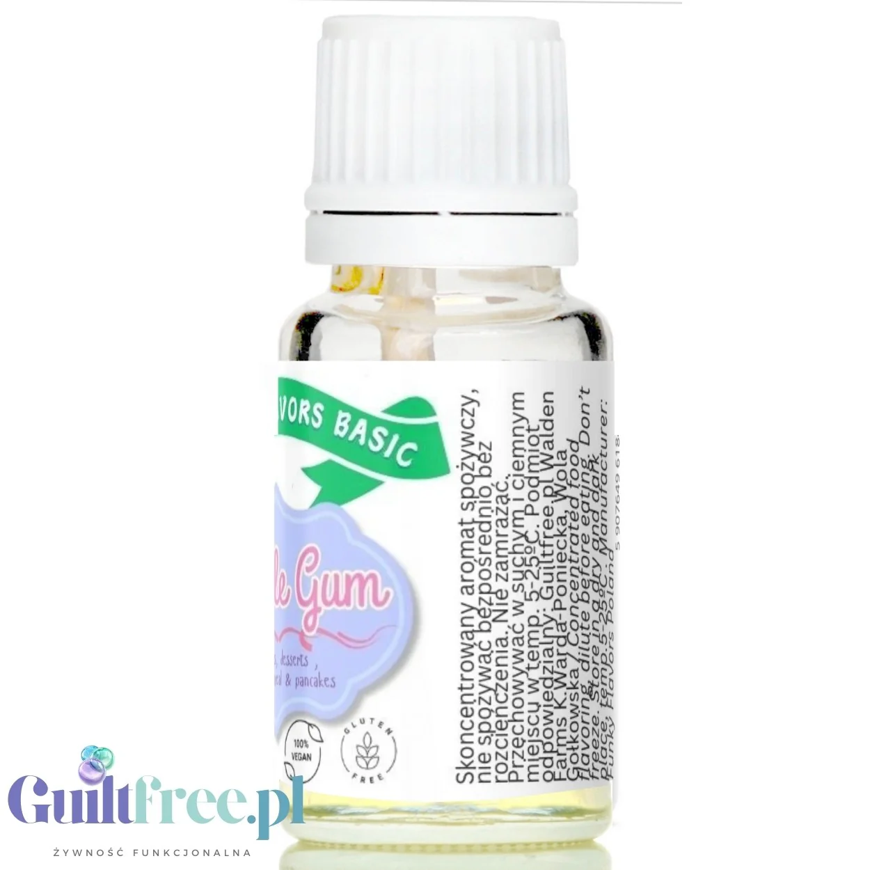 Funky Flavors Basic Bubble Gum 10ml - kropelki aromatyzujące bez kalorii, cukru i słodzików - Image 4