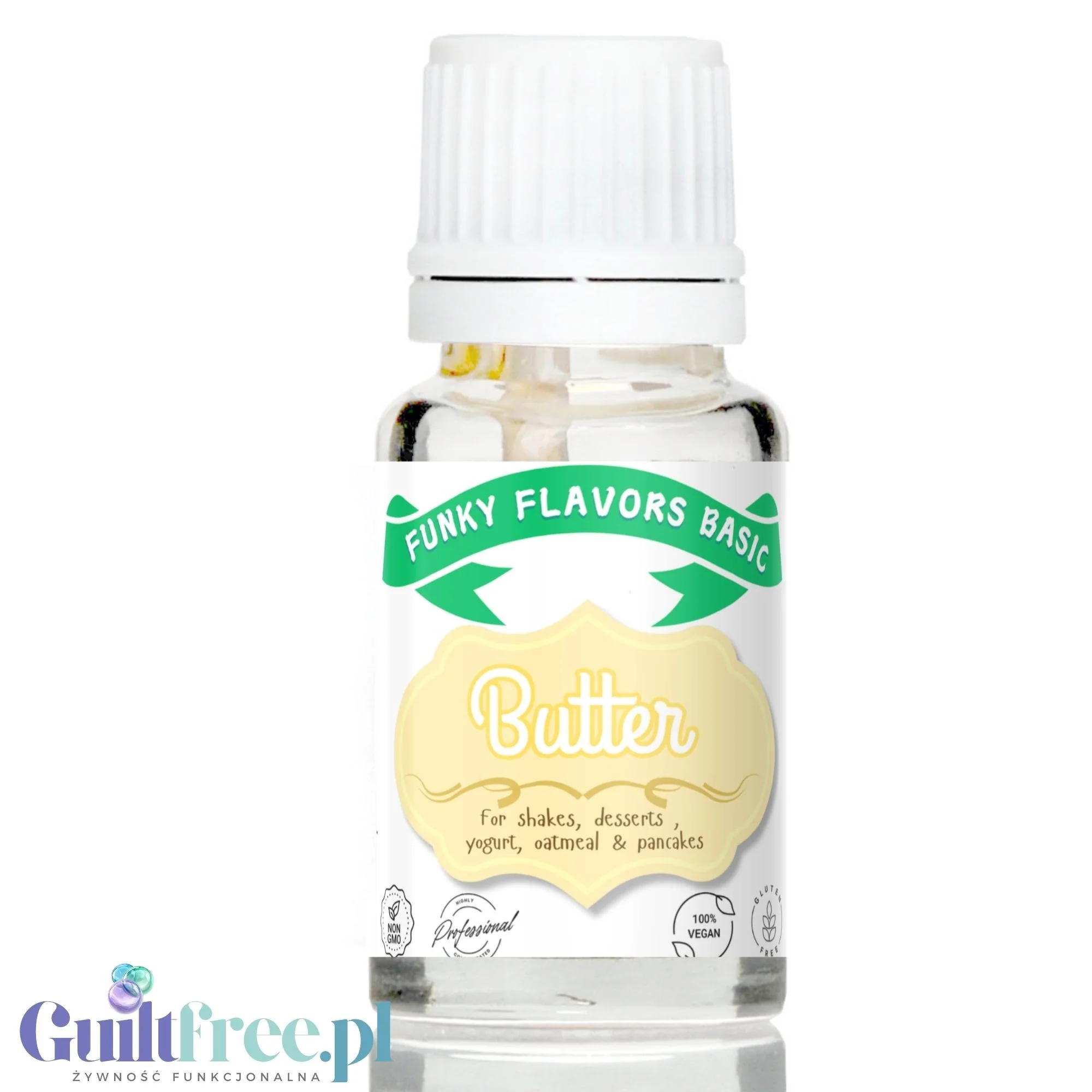Funky Flavors Basic Butter 10ml - wegańskie kropelki o aromacie masła, bez tłuszczu i kalorii
