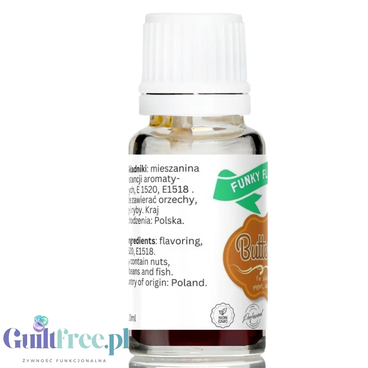 Funky Flavors Basic Butterscotch 10ml - Maślany Herbatnik - kropelki aromatyzujące bez cukru, tłuszczu i słodzików - Image 4