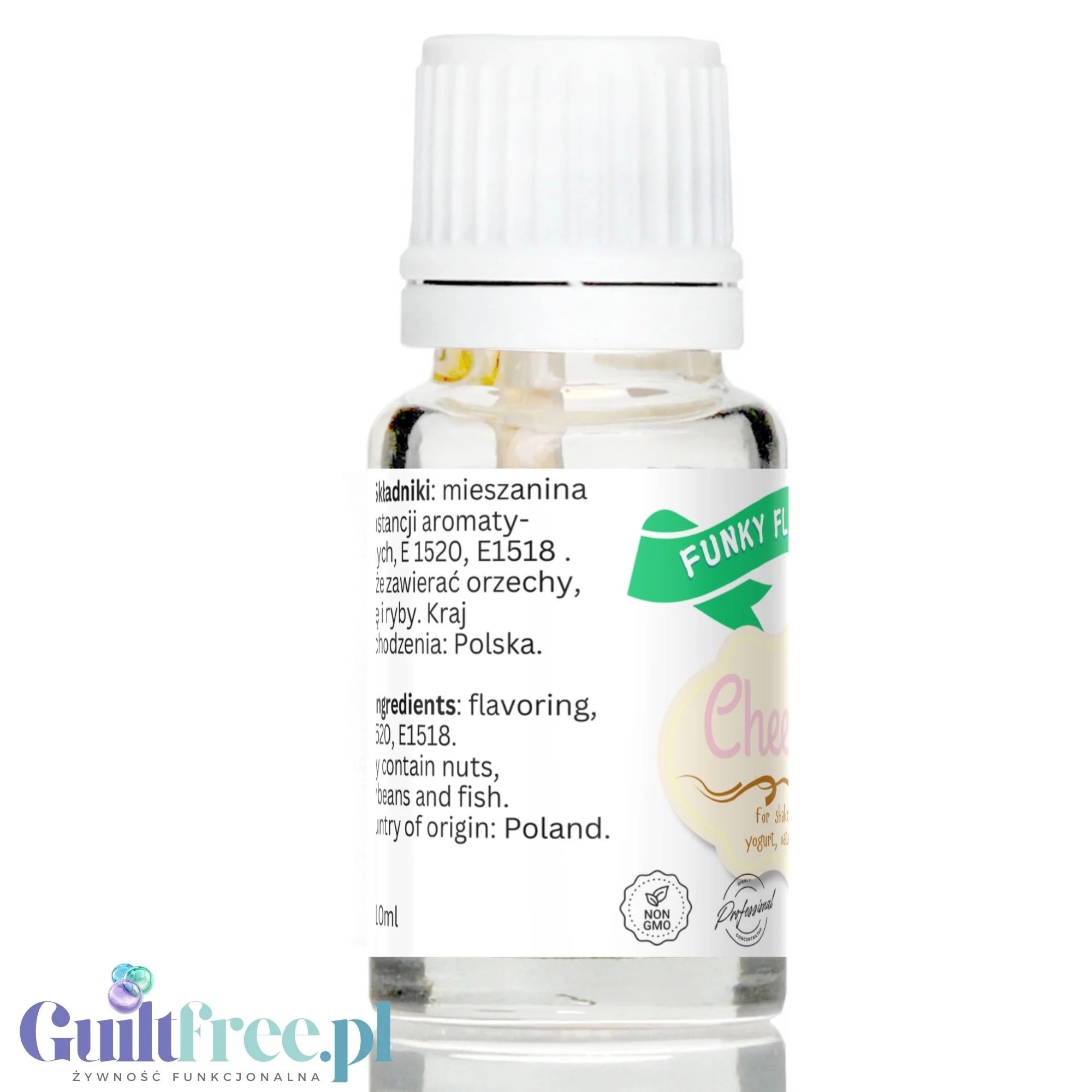 Funky Flavors Basic Cheesecake 10ml - kropelki sernikowe bez cukru, słodzików i kalorii - Image 3