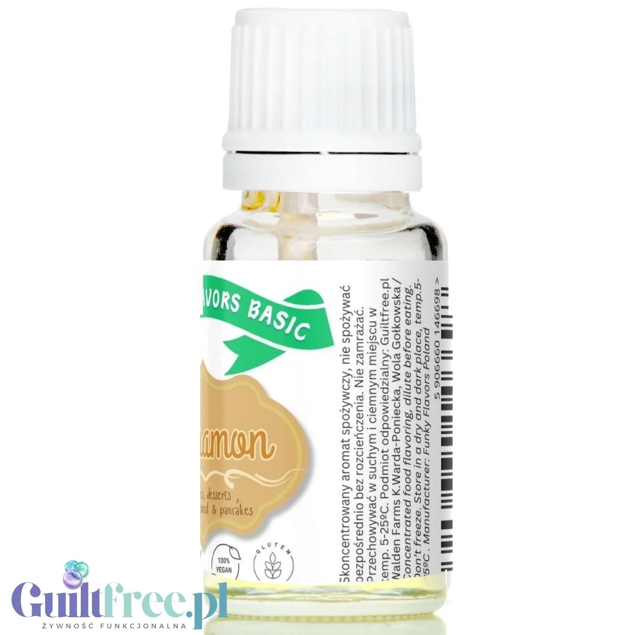 Funky Flavors Basic Cinnamon 10ml - cynamonowe kropelki aromatyczne bez cukru, tłuszczu i kalorii - Image 4