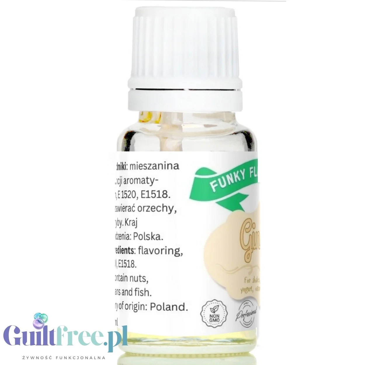 Funky Flavors Basic Ginger 10ml - imbirowe kropelki aromatyzujące bez cukru, kalorii i słodzików - Image 3
