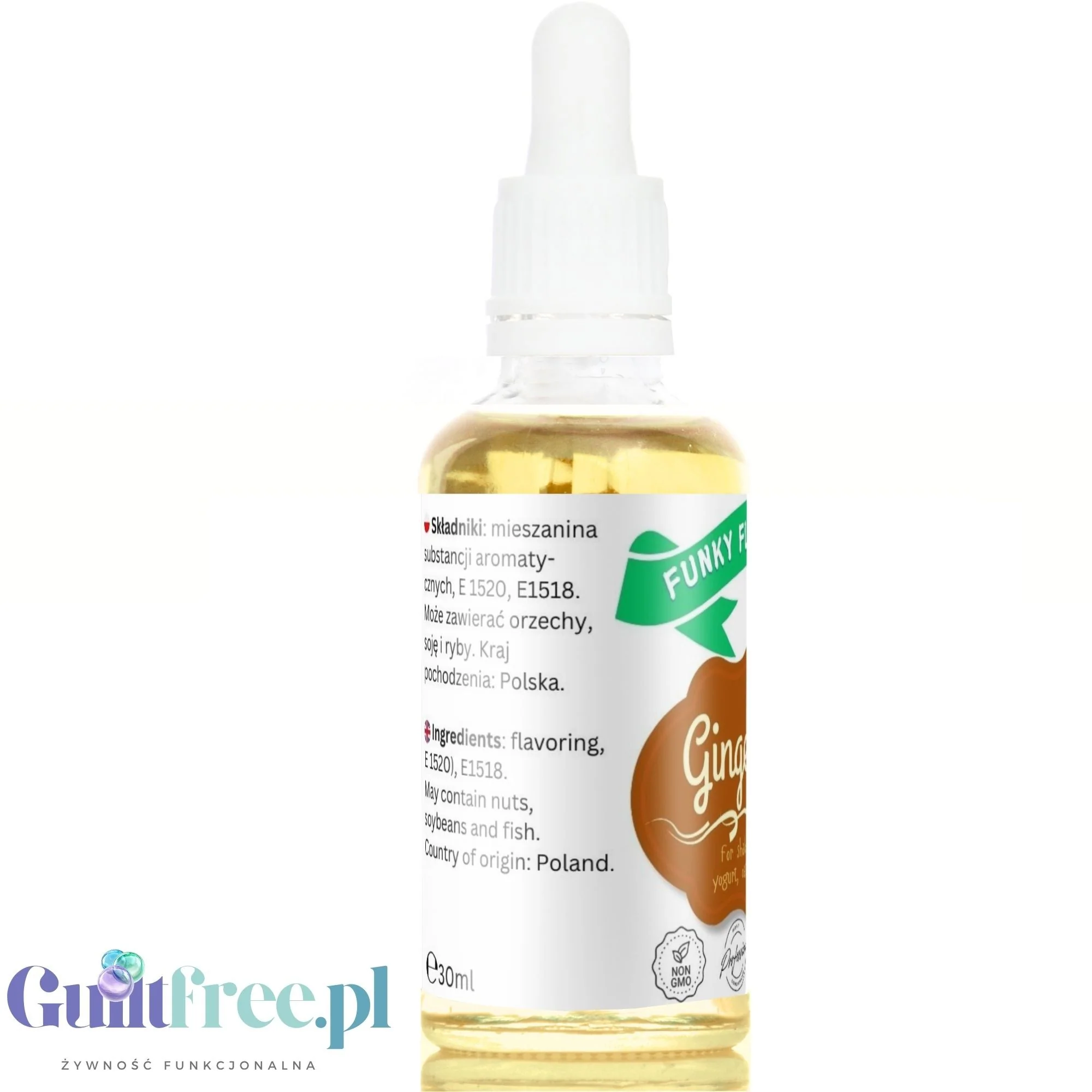 Funky Flavors Basic Gingerbread 30ml - Piernik - kropelki aromatyzujące bez cukru, tłuszczu i słodzików - Image 5