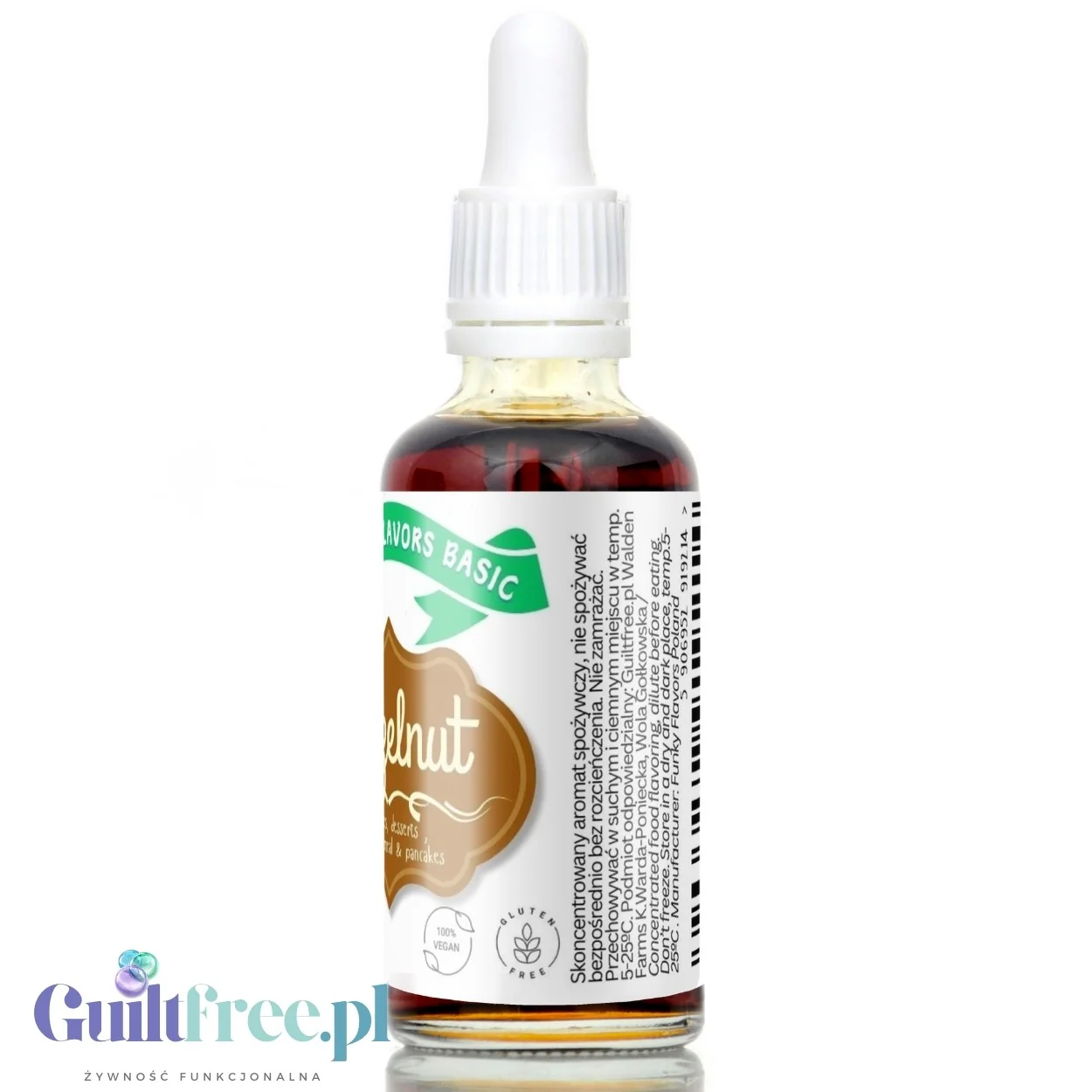 Funky Flavors Basic Hazelnut 30ml - Orzechy Laskowy - kropelki aromatyczne bez cukru, słodzików i kalorii - Image 5