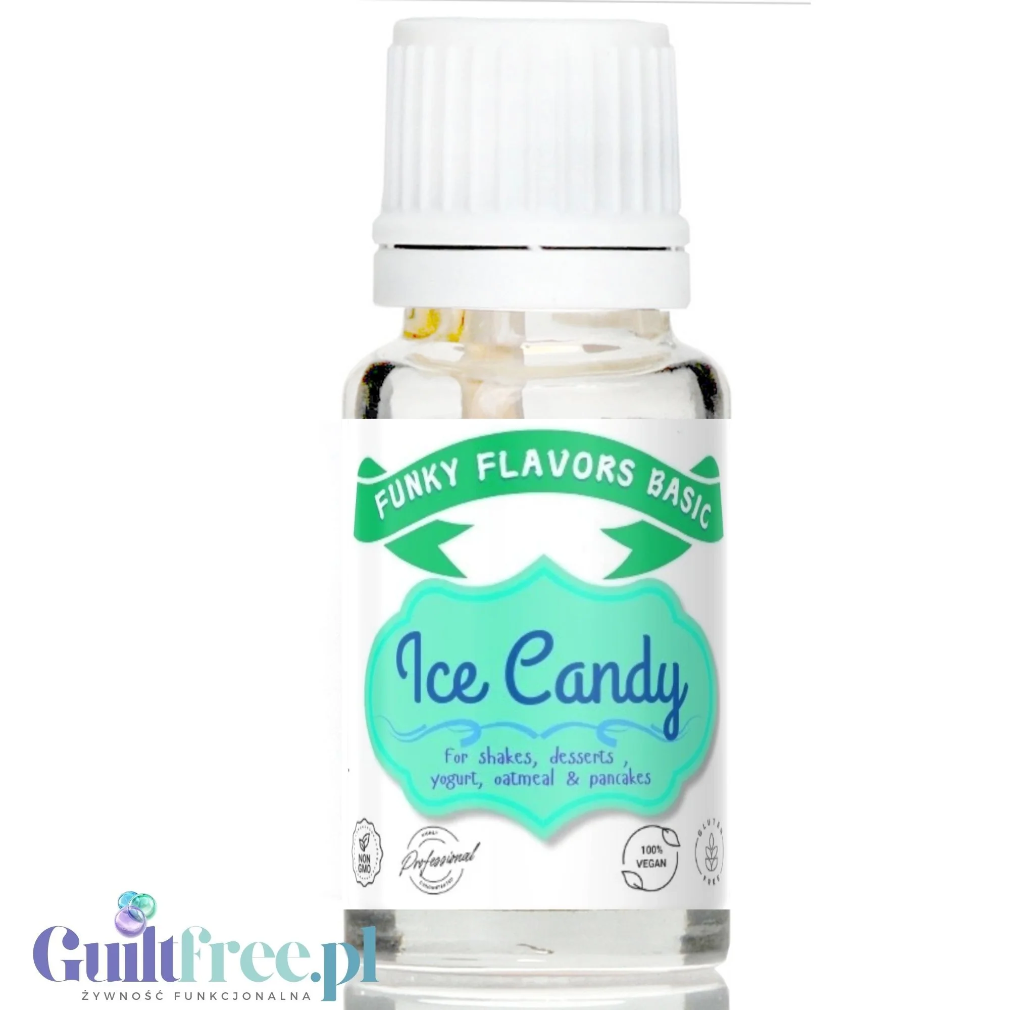 Funky Flavors Basic Ice Candy 10ml - Cukierki Lodowe - kropelki aromatyczne bez cukru, słodzików i kalorii