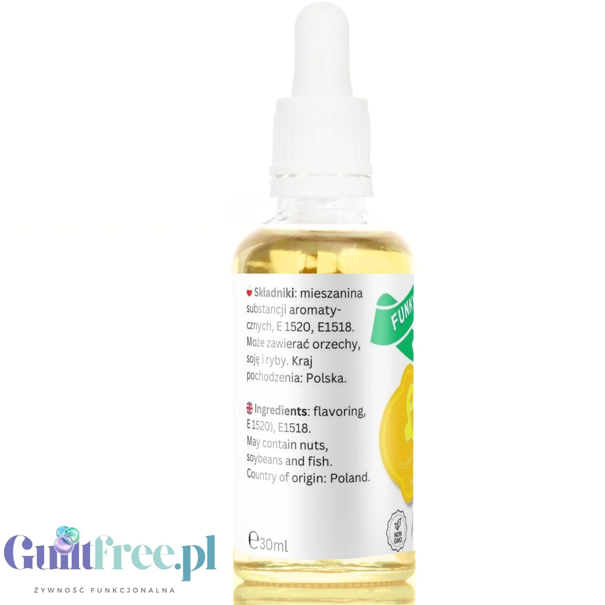 Funky Flavors Basic Lemon 30g - Cytryna - kropelki aromatyzujące bez cukru, tłuszczu i słodzików - Image 3